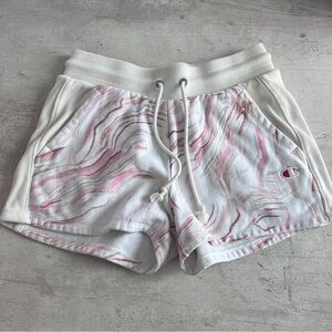 Champion Women's White and Pink Athletic Shorts